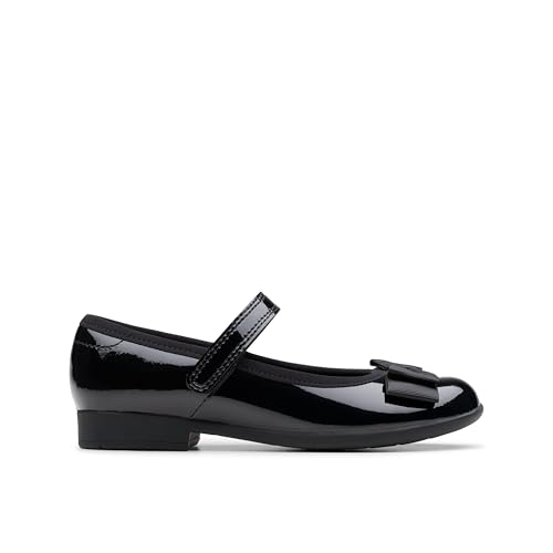 Clarks Mädchen Scala Tap K Geschlossene Ballerinas, Black Pat 507, 28 EU von Clarks