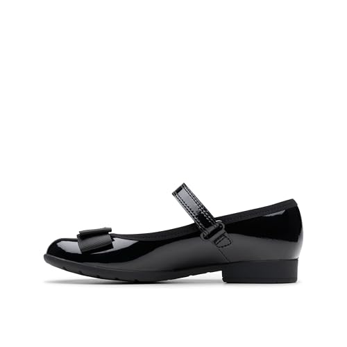 Clarks Mädchen Geschlossene Ballerinas, Schwarz (Black Pat), 28.5 EU von Clarks