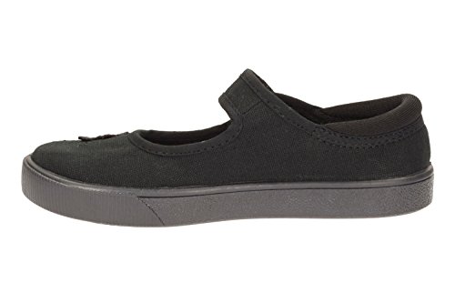 Clarks Mädchen Uniform-Schuh Slipper, Schwarz (Black Leather), 36 EU von Clarks