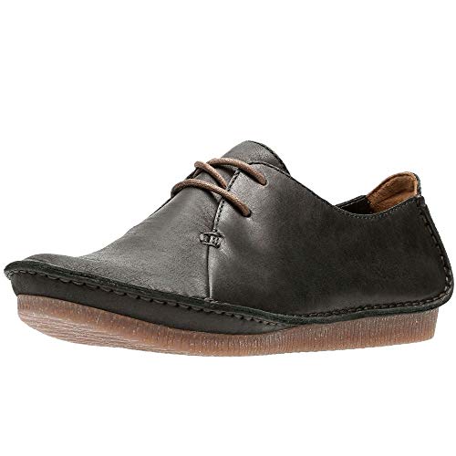 Clarks Mädchen Janey Mae Derby, Schwarz (Black Leather) von Clarks