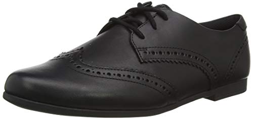 Clarks Mädchen Scala Lace Y Derbys, Schwarz (Black Leather), 35.5 EU Weit von Clarks