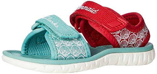 Clarks Mädchen Surfing Sea T Geschlossene Sandalenn, Rot (Red Interest Red Interest), 20 EU von Clarks