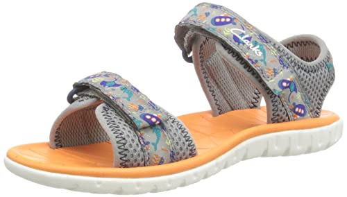 Clarks Mädchen Surfing Tide K Sandal, Grau, 24 EU von Clarks