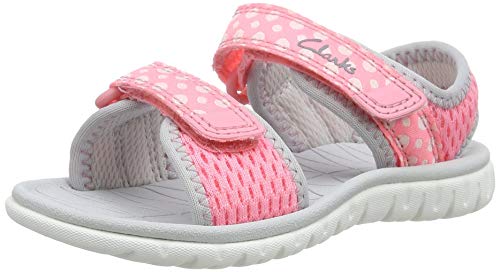 Clarks Mädchen Surfing Tide T Offener Sandalen Offener Sandalen, Pink (Pink Combi Pink Combi), 21 EU von Clarks