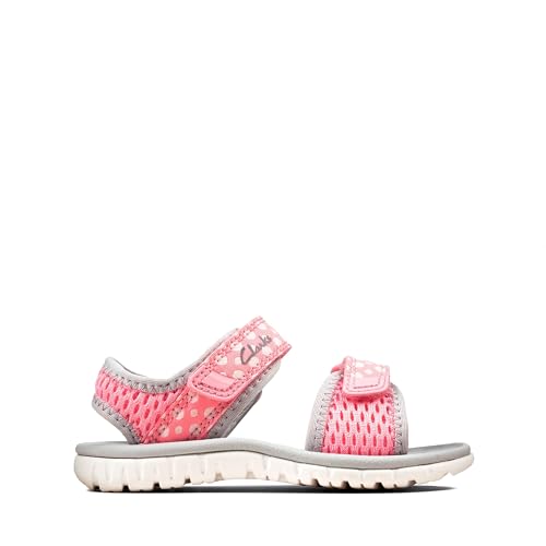 Clarks Mädchen Surfing Tide T Offener Sandalen Offener Sandalen, Pink (Pink Combi Pink Combi), 20 EU von Clarks