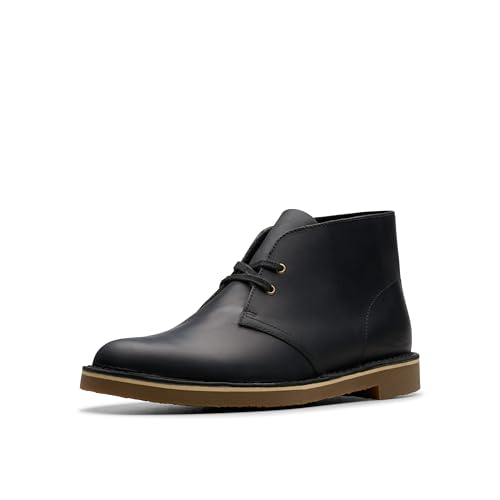 Clarks Men's Shepton Chukka Boot, Schwarz Leder, 44 EU von Clarks
