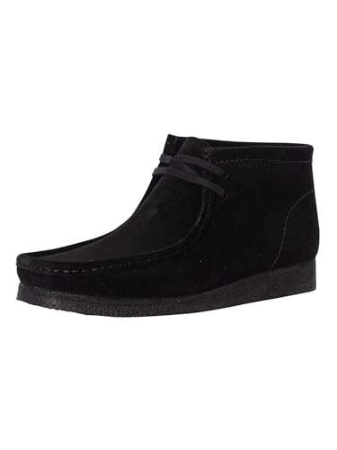 Clarks Mens Wallabee Desert Boots Black von Clarks