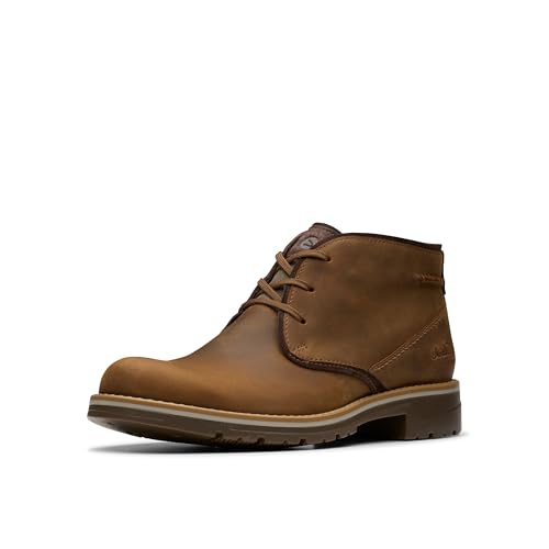 Clarks Morris Peak wasserdichte Chukka-Stiefel für Herren, Bienenwachs-Leder, 43 EU von Clarks
