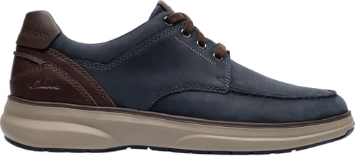 Clarks - Mullan Moc Schuhe für Herren, Marineblaues Leder, 11.5 Wide von Clarks
