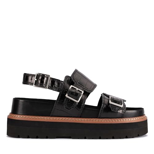Clarks Orianna Glide Ledersandalen in Standard-Passform Größe 41, Black Interest, 41.5 EU von Clarks