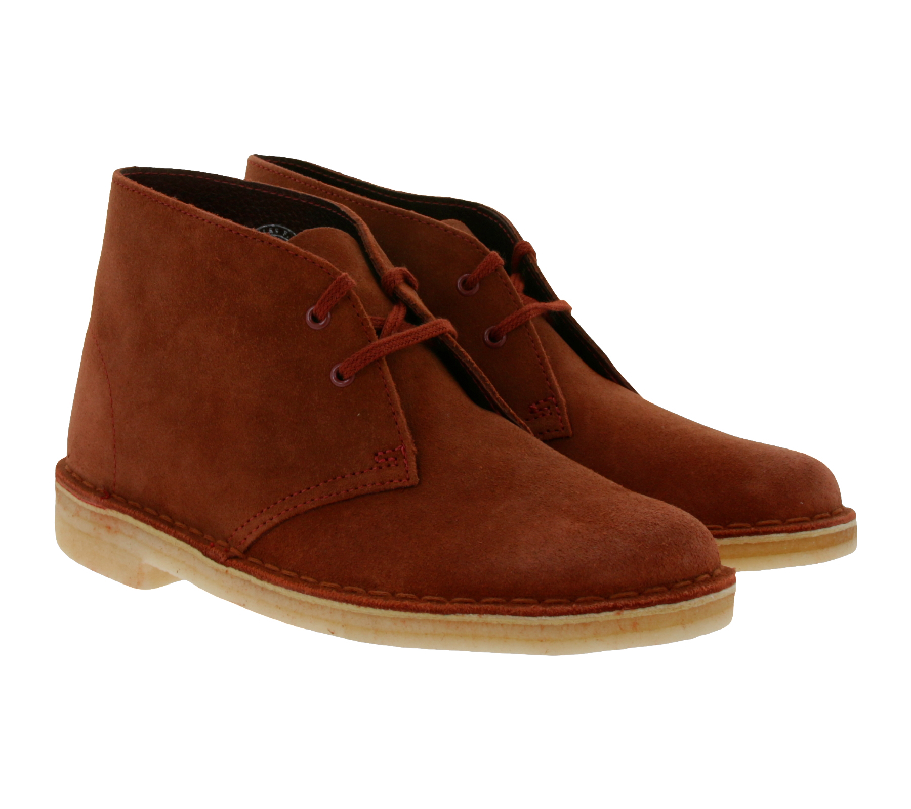 Clarks Originals Desert Boot Damen Stiefelette aus Veloursleder Boots Rot von Clarks