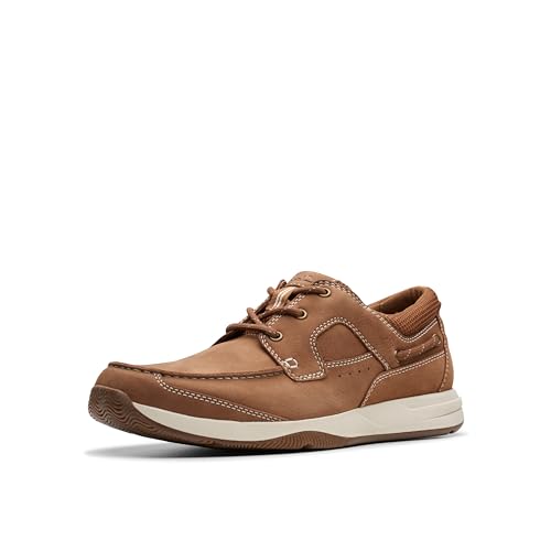 Clarks - - Sailview Schnürschuhe für Herren, Kolorit Light Tan Nubuck, Größe: 45.5 EU Weit von Clarks