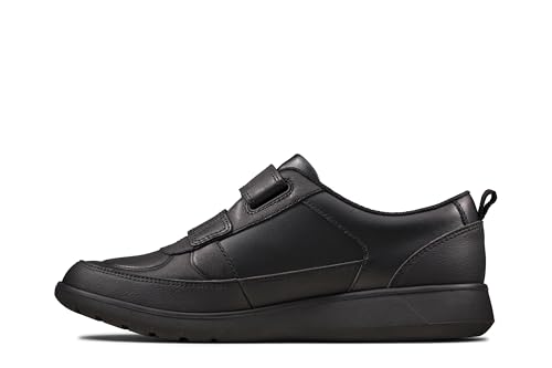 Clarks Jungen Scape Flare Y Uniform-Schuh, Black Leather, 42 EU Weit von Clarks