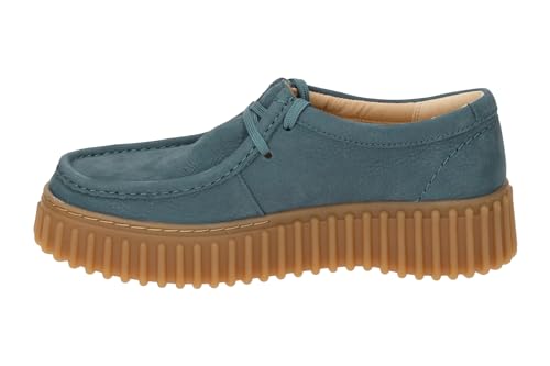 Clarks Schnürschuhe Torhill Bee, Rauleder, Blau, Damen EU 7/41 von Clarks