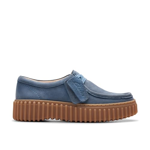 Clarks Schnürschuhe Torhill Bee, Rauleder, Blau, Damen EU 8/42 von Clarks