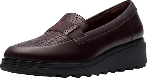Clarks Sharon Pace Loafer für Damen, Merlot-Leder, 41.5 EU von Clarks