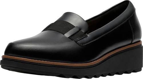 Clarks Sharon Pace Loafer für Damen, Schwarz Leder 1, 7 Wide Clarks Sharon Pace Loafer für Damen, Schwarz Leder 1, 7 Wide von Clarks