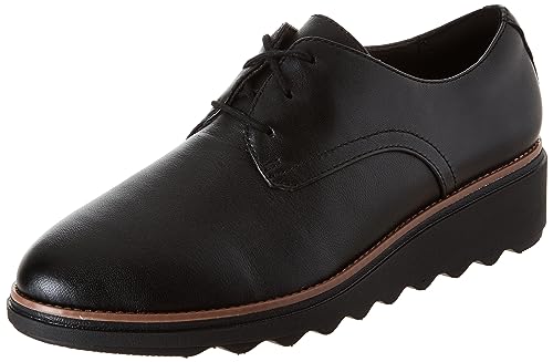 Clarks Sharon Rae Damen, Schwarz Leder, 41.5 EU Weit von Clarks