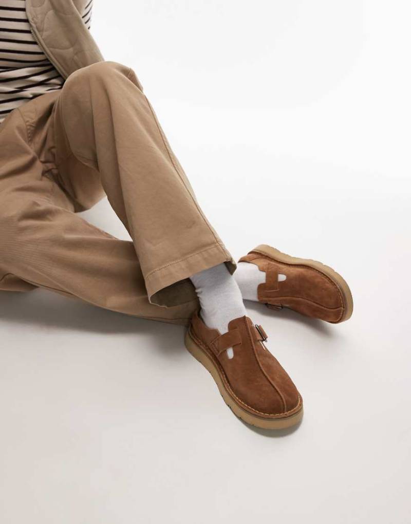 Clarks - Solsbury - Mules aus Wildleder in Dunkelbraun von Clarks