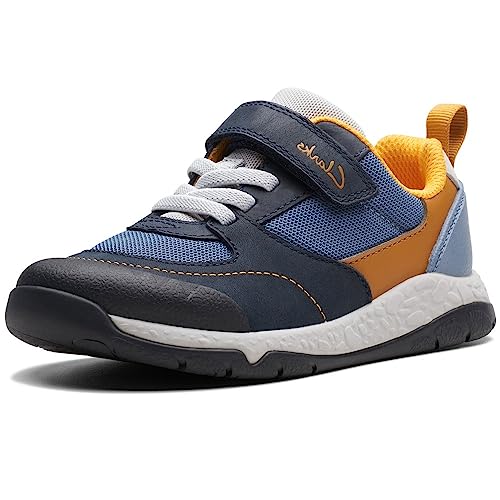 Clarks SteggyStride K Sneaker, Navy Combi, 24 EU von Clarks