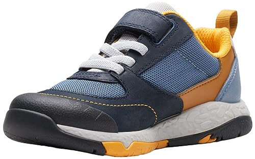 Clarks SteggyStride K Sneaker, Navy Combi, 32.5 EU von Clarks