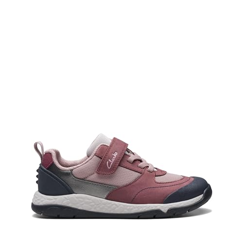 Clarks SteggyStrideK. Sneaker, Berry Leather, 32.5 EU von Clarks