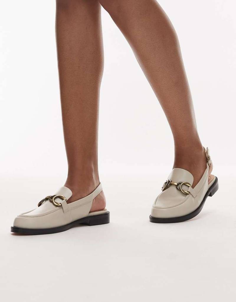 Clarks - Straven - Loafer aus Leder in Cremeweiß mit Fersenriemen von Clarks