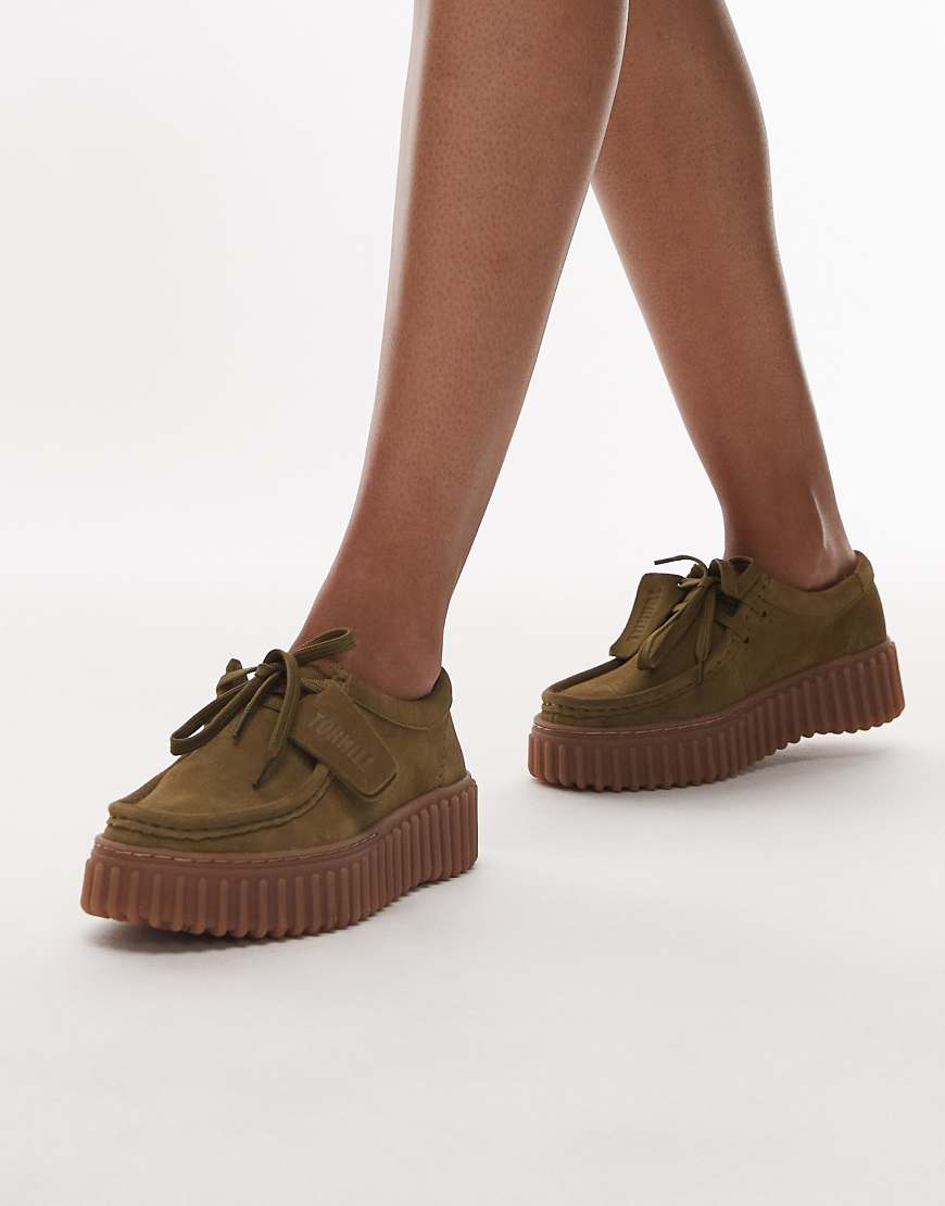 Clarks - Torhill Bee - Schuhe aus Wildleder in Oliv-Grün von Clarks