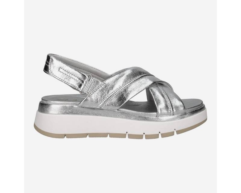 Clarks Clarks Tuscan Cross 26181472 4, Sandaletten in Silber für Damen Sandalette von Clarks