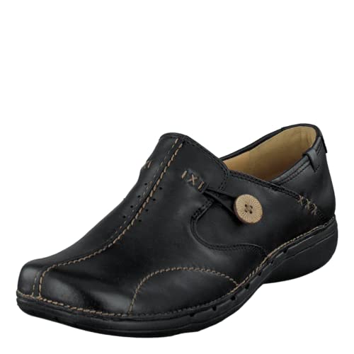 Clarks Damen Un Loop Slipper, Black Leather, 36 EU von Clarks