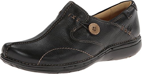 Clarks Unstructured Un.Loop Damen Schlupfschuh, Schwarz (schwarzes Leder), 37.5 EU von Clarks