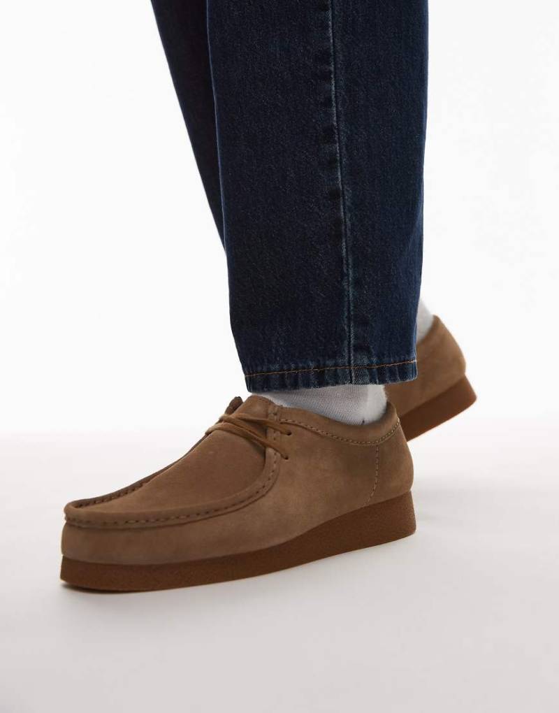 Clarks - Wallabee Evo - Schuhe aus Wildleder in Sand-Olivgrün-Schwarz von Clarks