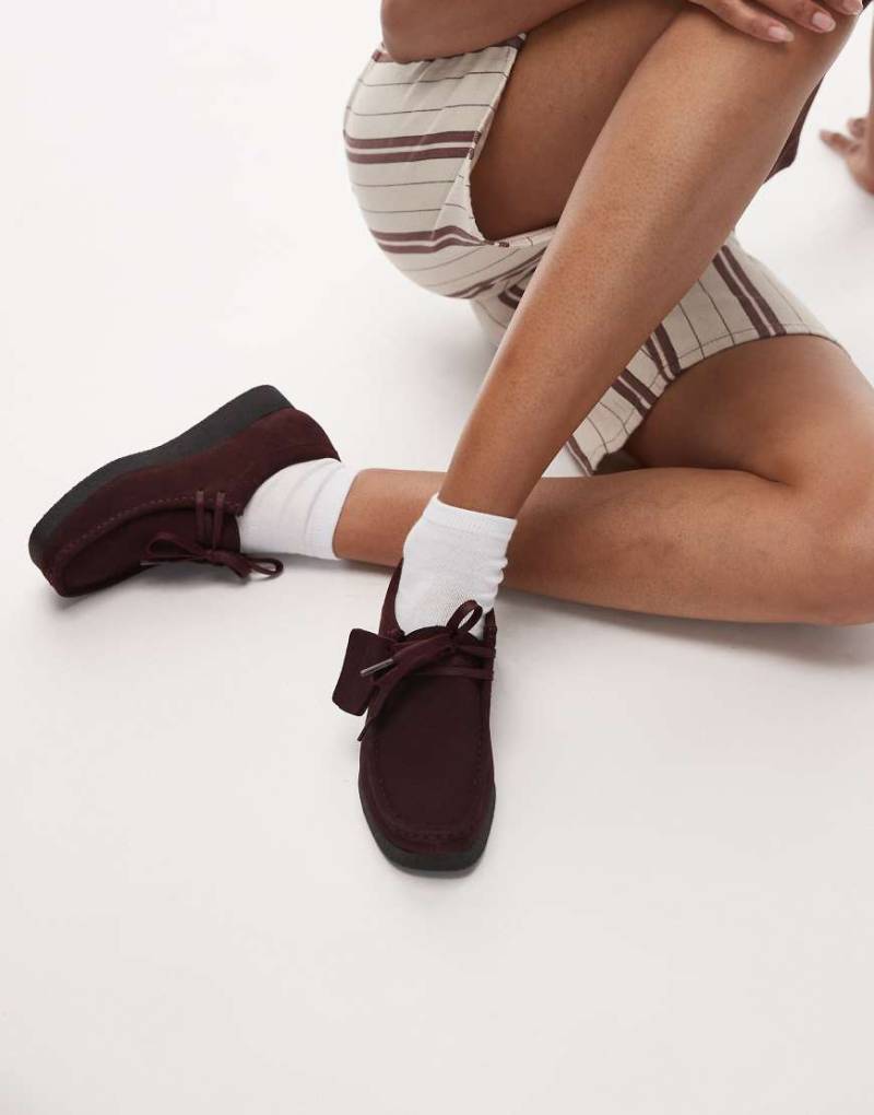 Clarks - Wallabee EVOsh - Schuhe aus Veloursleder in Merlot-Rot von Clarks