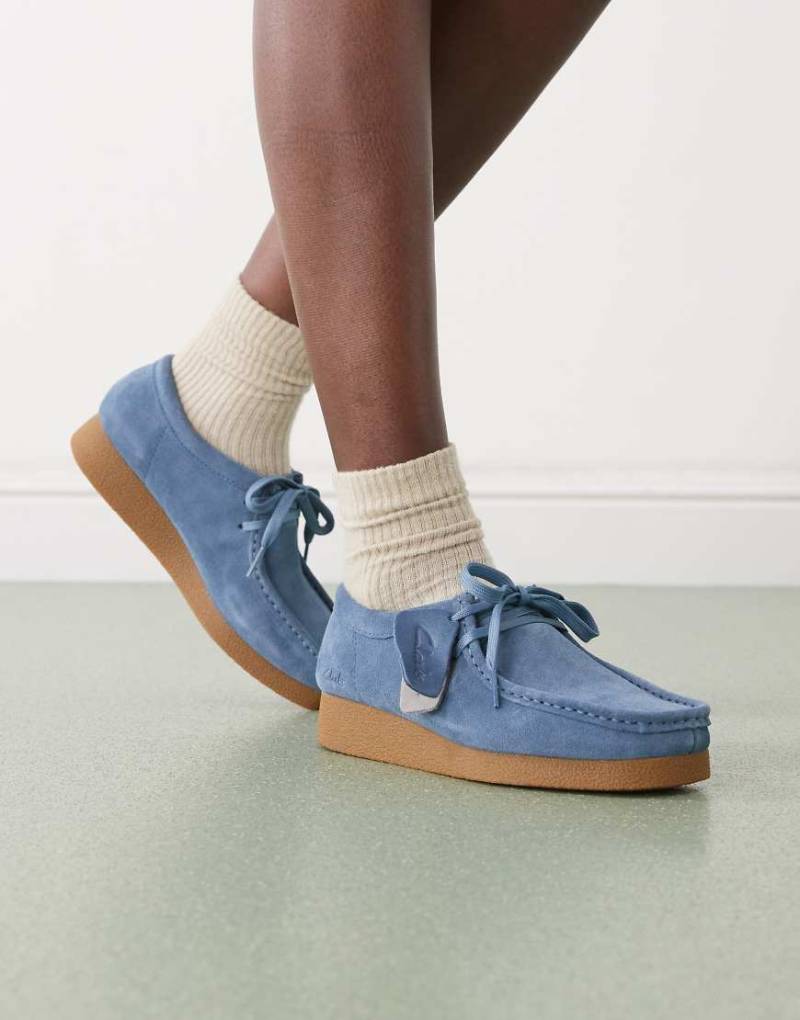 Clarks - Wallabee Evo - Schuhe aus Wildleder in Blau-Neutral von Clarks