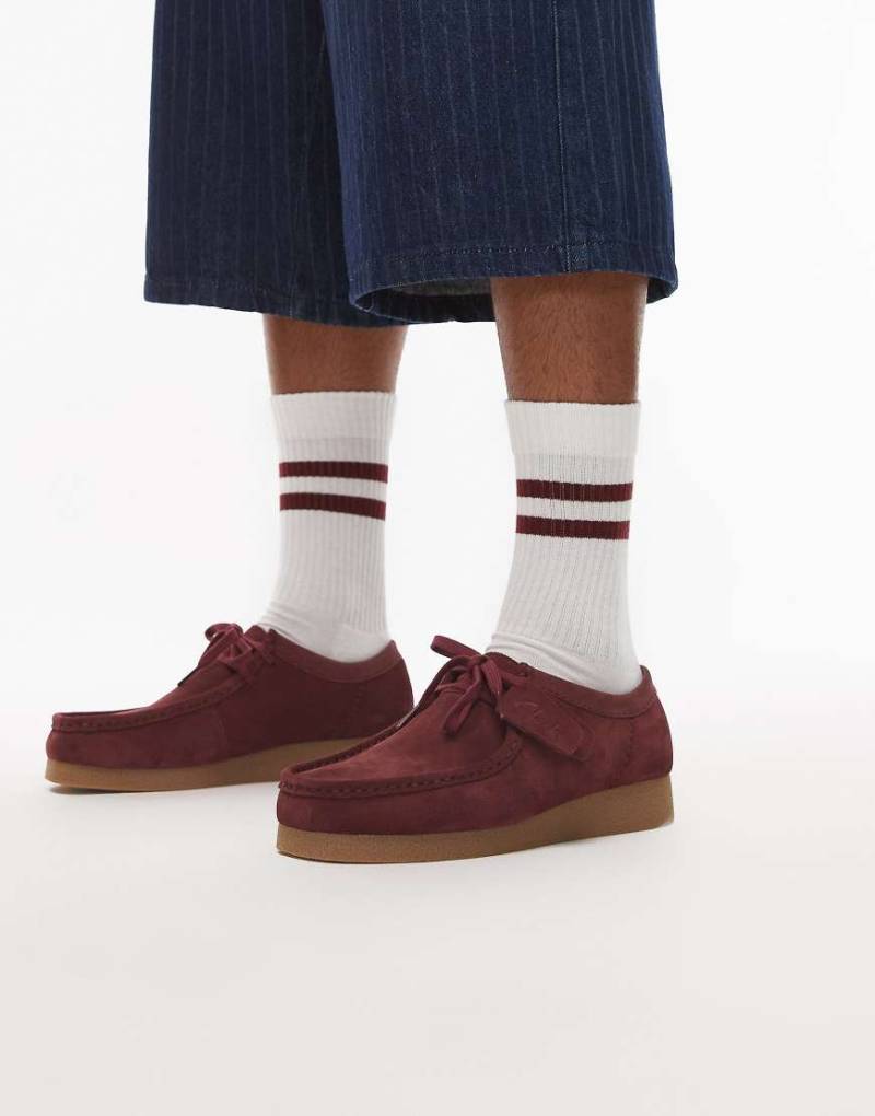 Clarks - Wallabee Evo - Schuhe aus Wildleder in Burgunderrot von Clarks