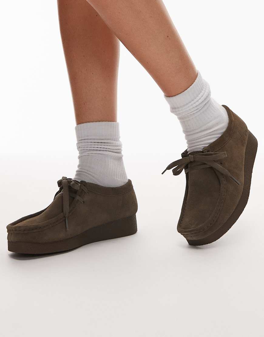 Clarks - Wallabee Evo - Schuhe aus Wildleder in Olivgrün-Braun von Clarks