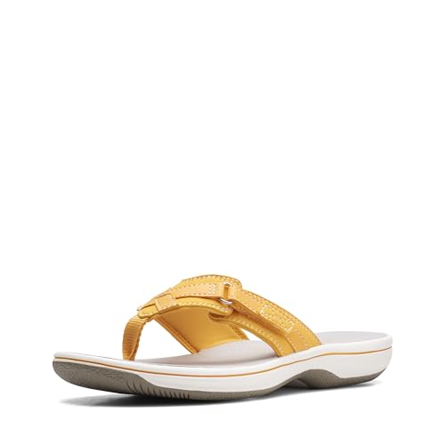 Clarks Women's Breeze Sea Flip-Flop, Burnt Yellow Synthetic, 9M von Clarks