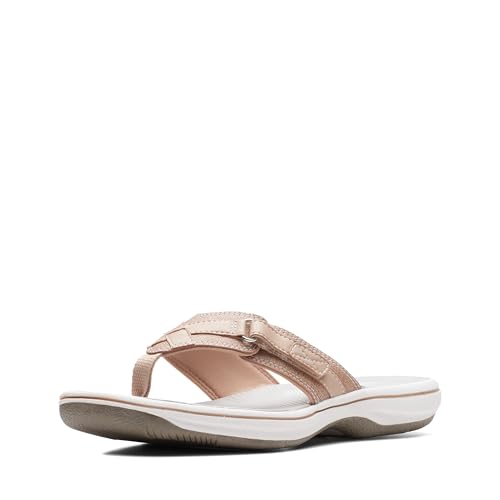 Clarks Damen Breeze Sea Flipflop, Taupe Synthetik, 36.5 EU von Clarks