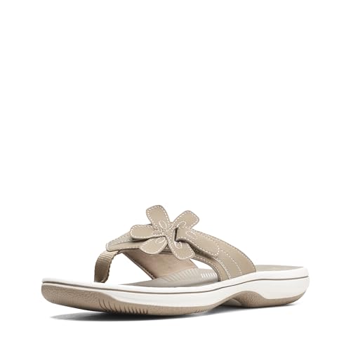 Clarks Women's Brinkley Flora Flip-Flop, Taupe Synthetic, 7 von Clarks