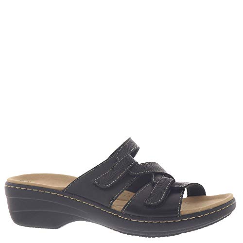 Clarks Women's Merliah Karli Sandal, Black Leather, 10 von Clarks