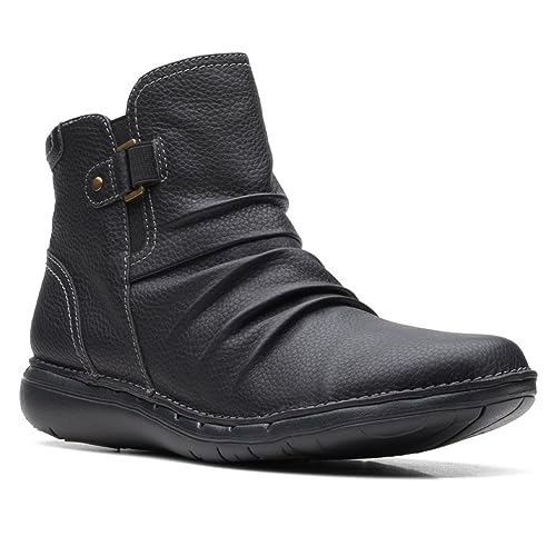 Clarks Women's Un Loop Top Ankle Boot, Schwarz Leder, 41 EU von Clarks