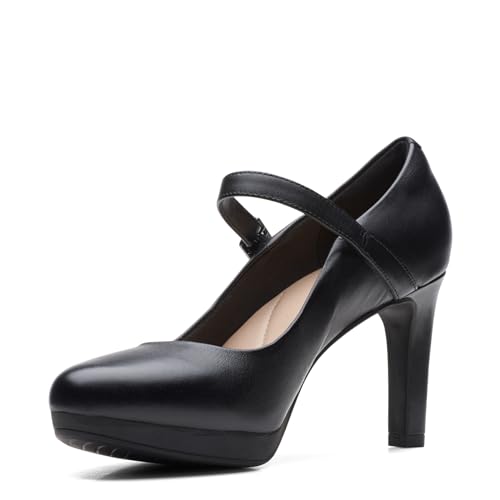 Clarks Womens Ambyr Shine Pump, Black Leather, 7.5 US von Clarks