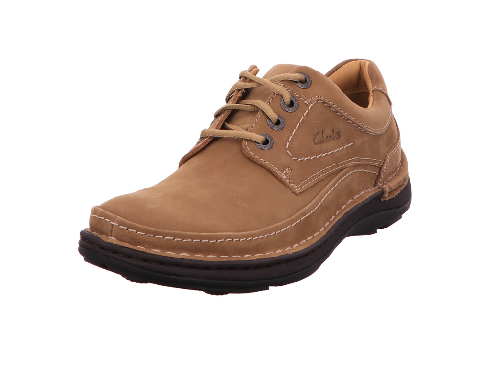 male Freizeit Schnürer beige Nature Three,Sand Nubuck 40,5 von Clarks