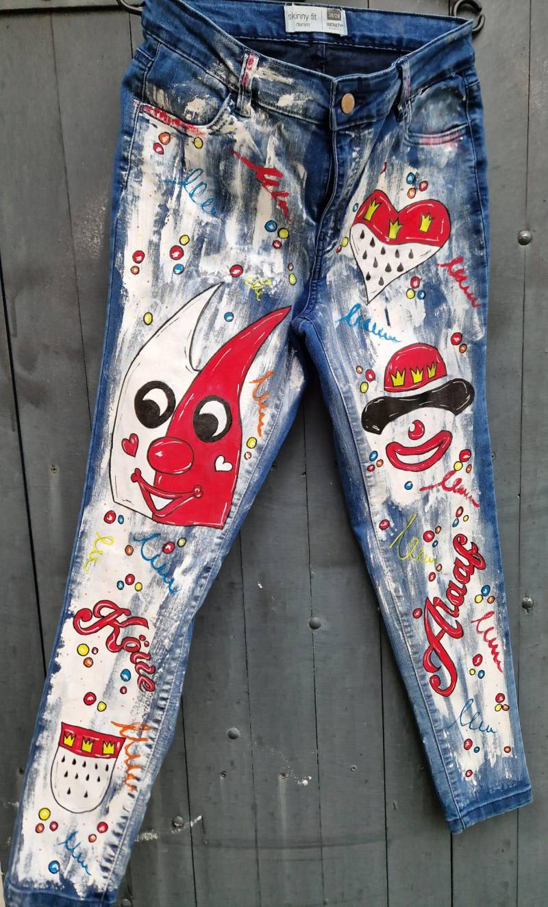Nur 1 X Vorhanden Gr. 38 Jeans Hose Köln Cologne Karneval Unikat von ClarksDodi