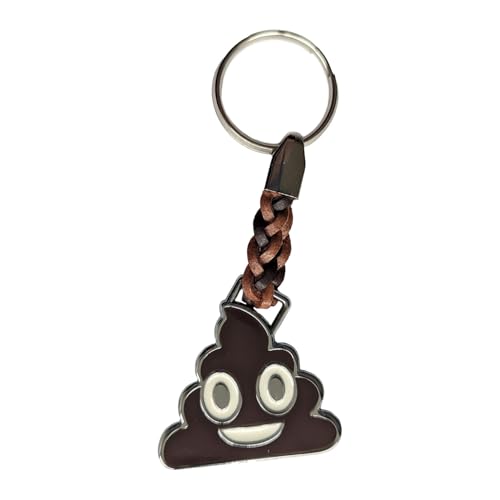 Claro Schmuck Schlüssel-Anhänger Emoji-Poop Schlüsselring aus Metall Stärke 2 mm, Band Kunstleder, Gesamtlänge ca. 98 von Claro Schmuck