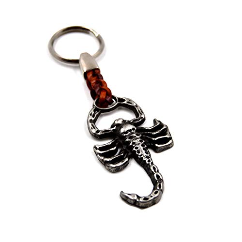 ClaroSchmuck Schlüssel-Anhänger Skorpion, Schlüsselring aus Metall Stärke 2 mm, Band aus Kunstleder, Gesamtlänge ca. 11 cm von ClaroSchmuck