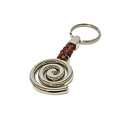 ClaroSchmuck Schlüssel-Anhänger Spirale Schlüsselring aus Metall Stärke 2 mm, Band aus Kunstleder, Gesamtlänge ca. 106 mm von ClaroSchmuck