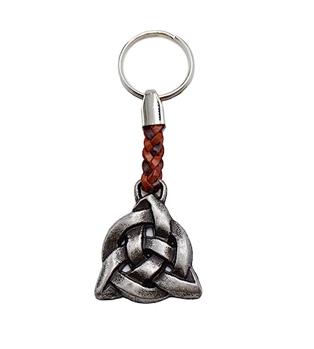 ClaroSchmuck Schlüsselanhänger Keltischer Knoten Schlüsselring aus Metall Stärke 2 mm, Band aus Kunstleder, Gesamtlänge ca. 98 mm von ClaroSchmuck