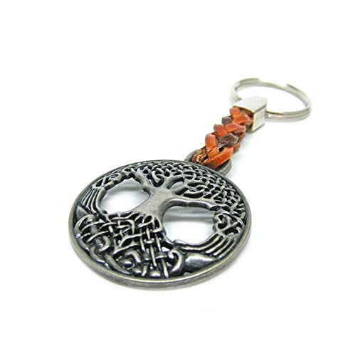Schlüsselanhänger Schlüsselring Baum des Lebens an Lederband - EIN besonderes Schmuckstück, das Kraft gibt. 7cm Plus Ring 2,5cm von ClaroSchmuck