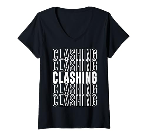 Damen Zusammenstoßen T-Shirt mit V-Ausschnitt Damen Zusammenstoßen T-Shirt mit V-Ausschnitt von Clashing Apparel